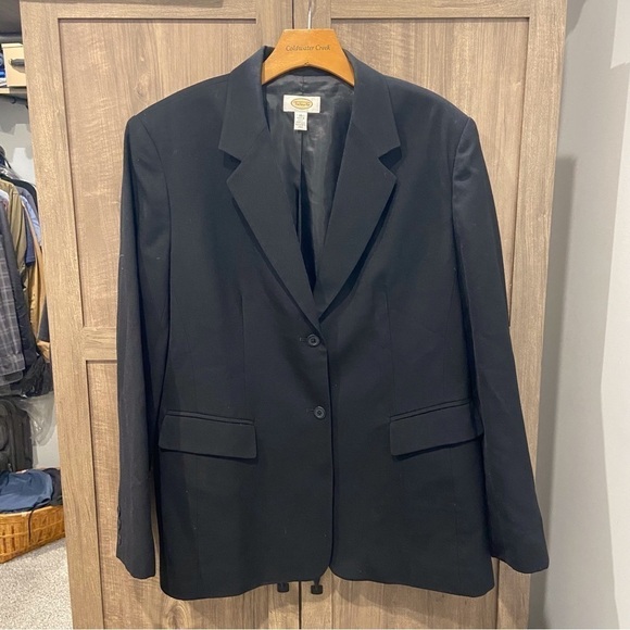 Talbots Wool Blazer Black size 16 2 button - Picture 1 of 10